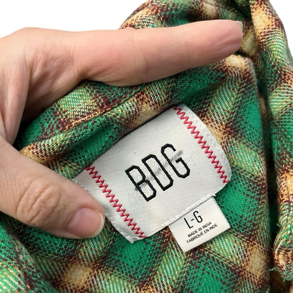 BDG Urban Outfitters Brixton Flannel Shirt Large Button Down Oversized Plaid - Picture 6 of 8